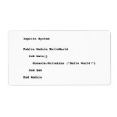 Visual Basic Hello World Greeting ラベル (正面)