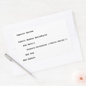 Visual Basic Hello World Greeting 長方形シール (封筒)
