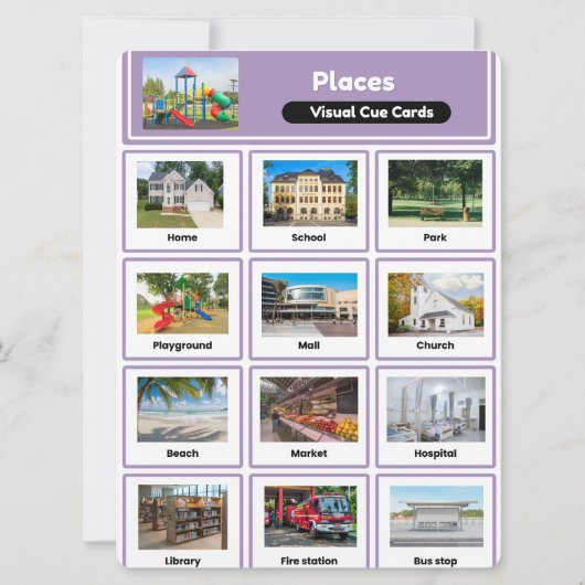 Visual Cue Cards – Realistic Purple Places Collect (正面)