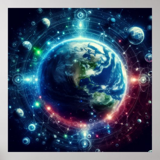 Visual Multiverse Theory Parallel Universes on a ポスター (正面)