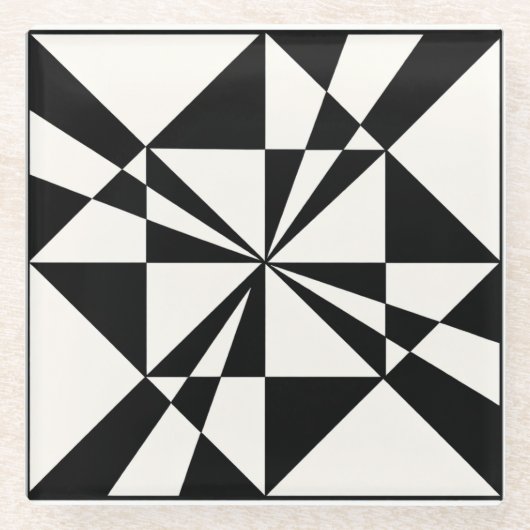 Visual Pull | Modern ガラスコースター (正面)