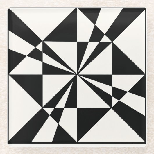 Visual Pull | Modern ガラスコースター (正面)