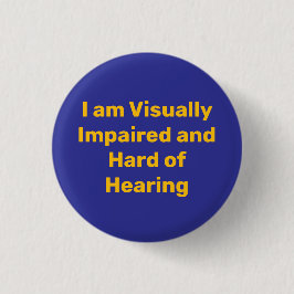 visually impaired and hard of hearing blue 缶バッジ