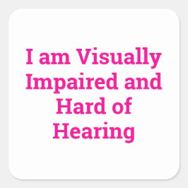 visually impaired and hard of hearing white スクエアシール