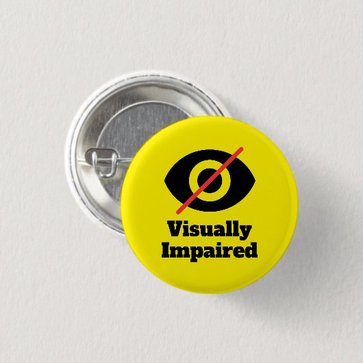 Visually Impaired Yellow Button 缶バッジ (正面&裏面)