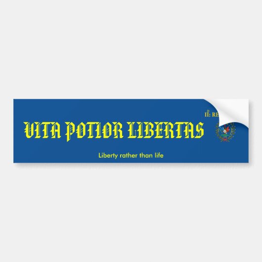 VITA POTIOR LIBERTAS バンパーステッカー (正面)