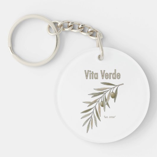 Vita Verde コレクション ホワイト キーホルダー (正面)
