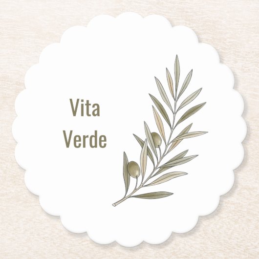 Vita Verde コレクション ホワイト ペーパーコースター (正面)