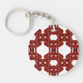 Vitae Red Abstract Acrylic Paint Pour Fluid Art キーホルダー (正面)