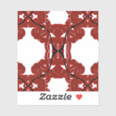 Vitae Red Abstract Acrylic Paint Pour Fluid Art シール (シート)