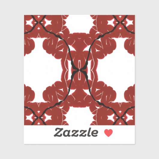 Vitae Red Abstract Acrylic Paint Pour Fluid Art シール (シート)