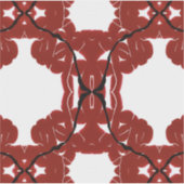 Vitae Red Abstract Acrylic Paint Pour Fluid Art シール (正面)