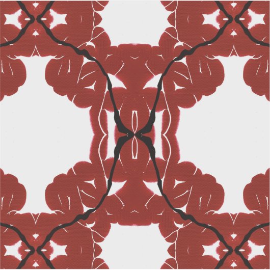 Vitae Red Abstract Acrylic Paint Pour Fluid Art シール (正面)