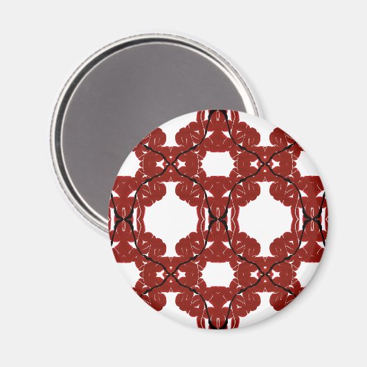 Vitae Red Abstract Acrylic Paint Pour Fluid Art マグネット (正面/裏面)