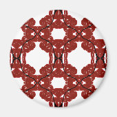 Vitae Red Abstract Acrylic Paint Pour Fluid Art マグネット (正面)