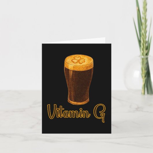 Vitamin Beer Lucky Shamrock Funny Patrick’s Day Me カード (正面)
