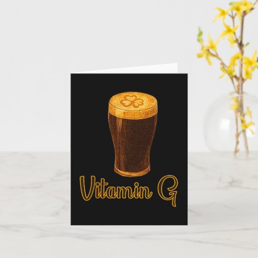 Vitamin Beer Lucky Shamrock Funny Patrick’s Day Me カード (黄色い花)
