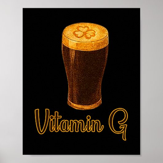 Vitamin Beer Lucky Shamrock Funny Patrick’s Day Me ポスター (正面)