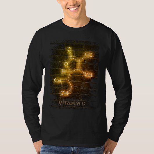 vitamin c molecule composition chemical structure tシャツ (正面)