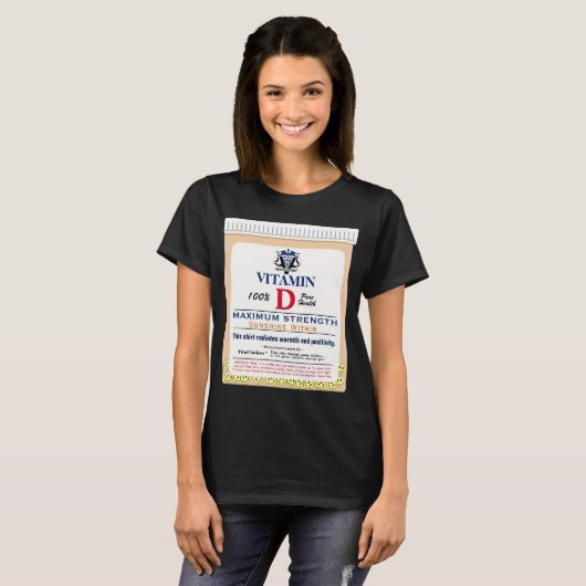 Vitamin D Sunshine Within Inspirational Positivity Tシャツ (正面フル)