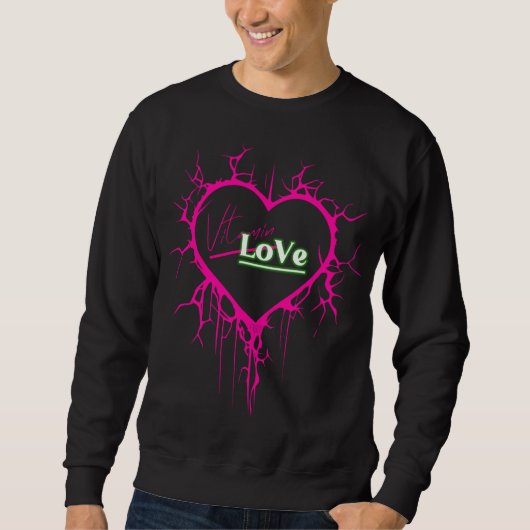 Vitamin Love Brand Pink Heart Design Sweatshirt  スウェットシャツ (正面)