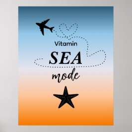 Vitamin Sea Mode Orange Summer Color Wall Art ポスター