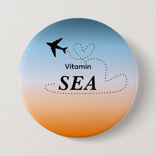 Vitamin Sea Orange Summer Color 缶バッジ (正面)