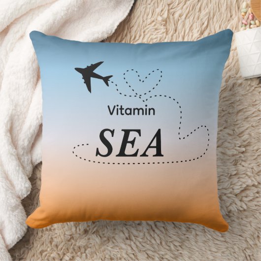 Vitamin Sea Orange Summer Color Throw Pillow クッション (ブランケット)