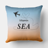 Vitamin Sea Orange Summer Color Throw Pillow クッション (裏面)