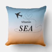 Vitamin Sea Orange Summer Color Throw Pillow クッション (正面)