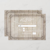 Vitnage木製素朴カントリーウェディングRSVPカード 出欠カード (正面/裏面)