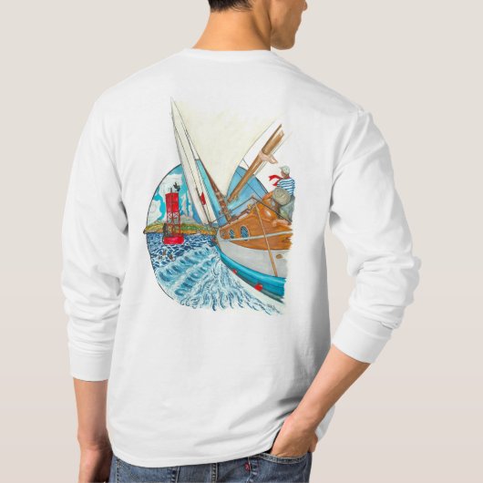 Vito Dumas yacht-T sailing in Port Townsend WA Tシャツ (裏面)