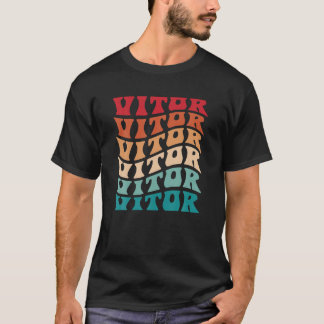 Vitor絞り染めGroovy Hippie 60s 70s名前Vitor T S Tシャツ
