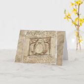 Vitruvianのペンギン カード (黄色い花)