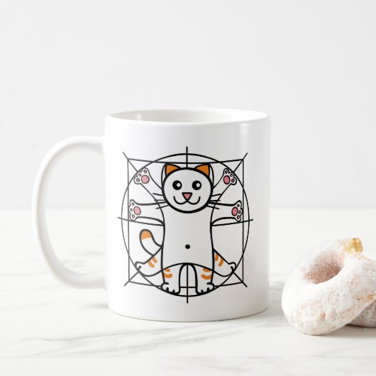 Vitruvian Cat コーヒーマグカップ (ドーナツ)