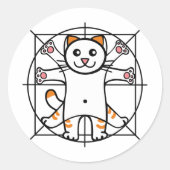 Vitruvian Cat ラウンドシール (正面)