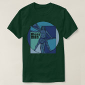 Vitruvian Man as Blues Man playing Electrified Gui Tシャツ (デザイン正面)