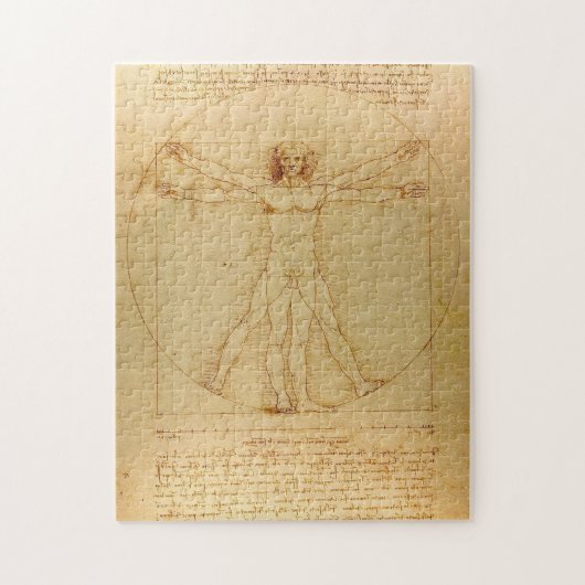 Vitruvian Man by Leonardo Da Vinci ジグソーパズル (縦)
