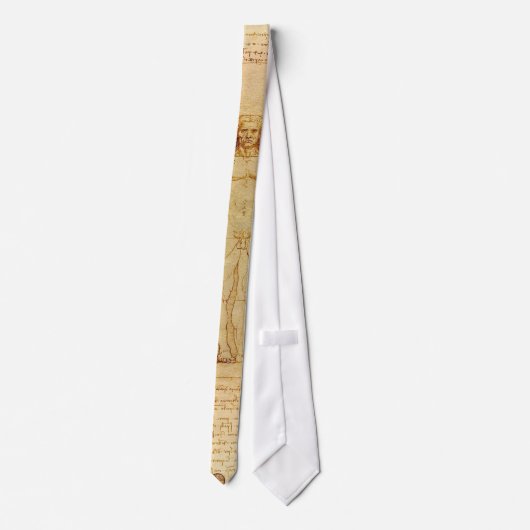 Vitruvian Man by Leonardo Da Vinci ネクタイ (裏面)