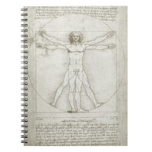 Vitruvian Man by Leonardo da Vinci ノートブック (正面)