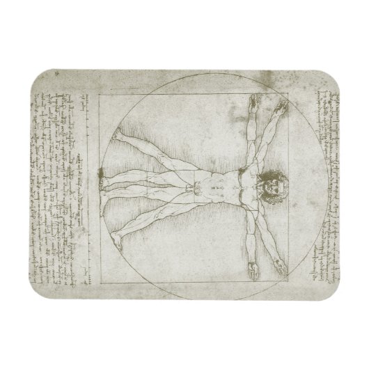 Vitruvian Man by Leonardo da Vinci マグネット (横)