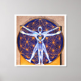 Vitruvian Man, Flower of Life, Squaring Circle キャンバスプリント