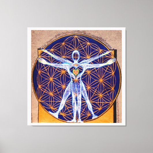 Vitruvian Man, Flower of Life, Squaring Circle キャンバスプリント (正面)