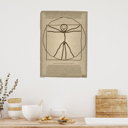 Vitruvian Stickman Poster ポスター (キッチン)