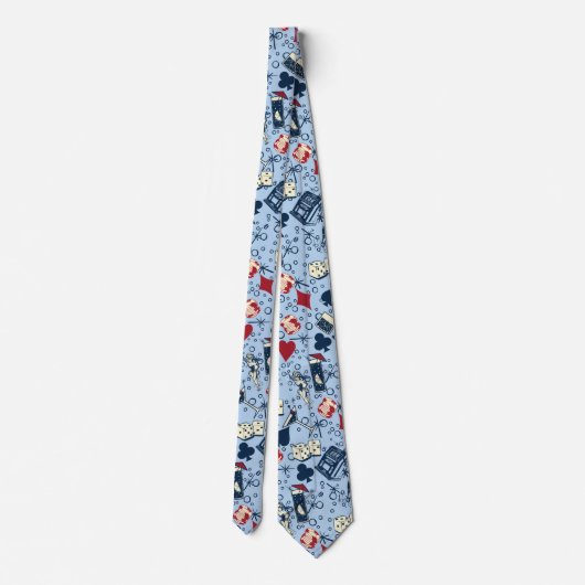 Vivaベガスのカジノのレトロの賭博の青 ネクタイ (裏面)