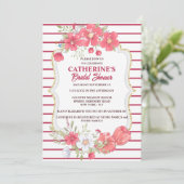 Vivaマゼンタの国の花ブライダルシャワーシック 招待状 (スタンド正面)