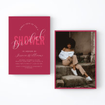 Vivaマゼンタピンクスクリはっきりしたプトフォトブライダルシャワー