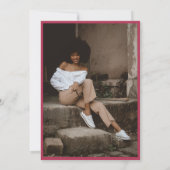 Vivaマゼンタピンクスクリはっきりしたプトフォトブライダルシャワー 招待状 (裏面)