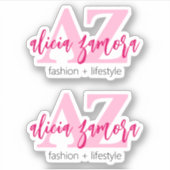 Vivaマゼンダモダンースクリプト名ロゴインフルエンサー シール (正面)