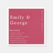 Vivaマゼンモダンタおもしろいファクトのスクリプ結婚ト スタンダードカクテルナプキン (正面)